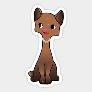 Brown Siamese Kitsch Cat Sticker